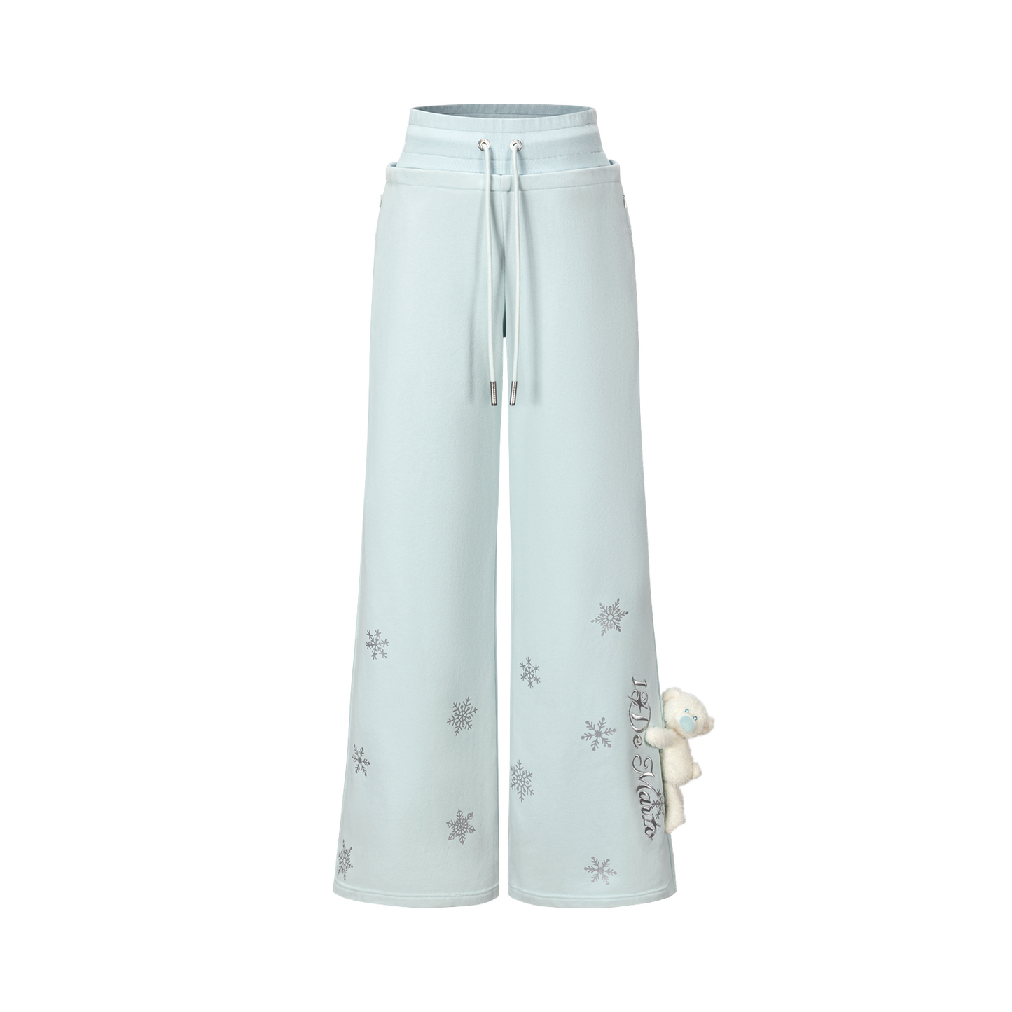 13DE MARZO Snow Bear Micro Flare Sweatpants Blue