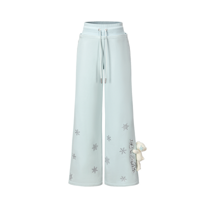 13DE MARZO Snow Bear Micro Flare Sweatpants Blue
