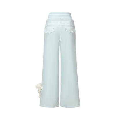 13DE MARZO Snow Bear Micro Flare Sweatpants Blue