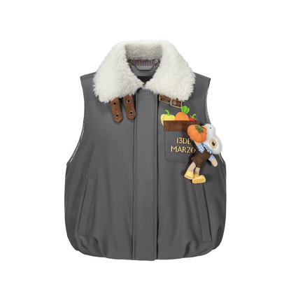 13DE MARZO Marzo Valley Duck Bear Down Vest Grey