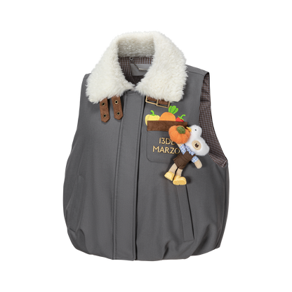 13DE MARZO Marzo Valley Duck Bear Down Vest Grey