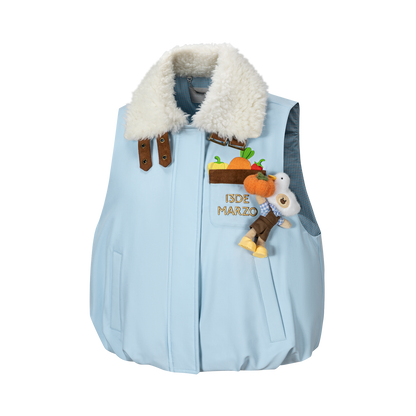 13DE MARZO Marzo Valley Duck Bear Down Vest Blue