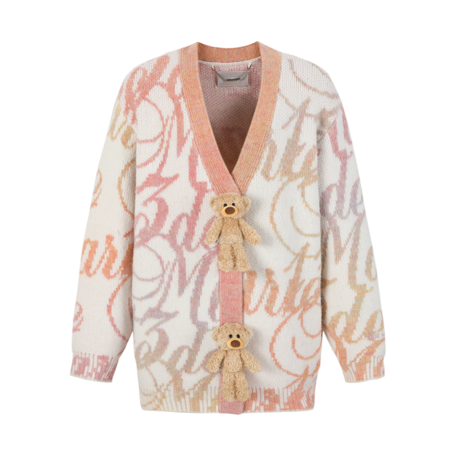 13DE MARZO Doozoo Gradient Logo Knit Cardigan - 13DE MARZO