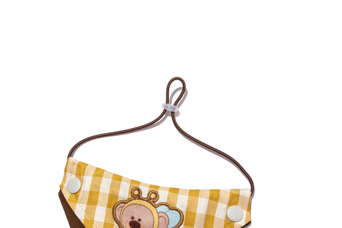 13DE MARZO Bee Bear Bandana Bib Yellow - 13DE MARZO
