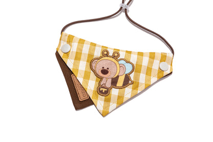 13DE MARZO Bee Bear Bandana Bib Yellow - 13DE MARZO