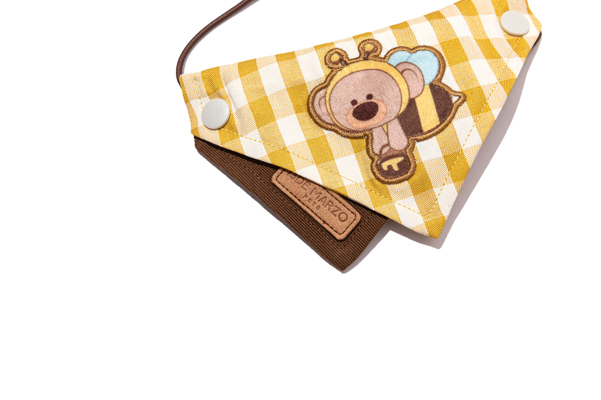 13DE MARZO Bee Bear Bandana Bib Yellow - 13DE MARZO