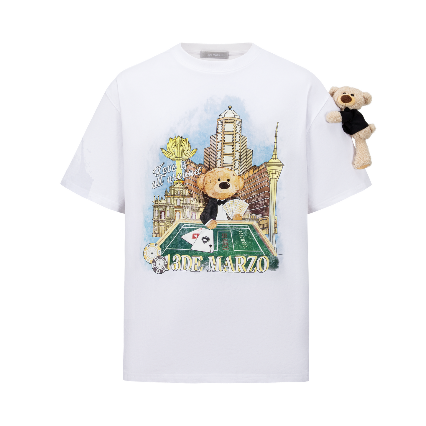 13DE MARZO Bear Macau Resort T-shirt White