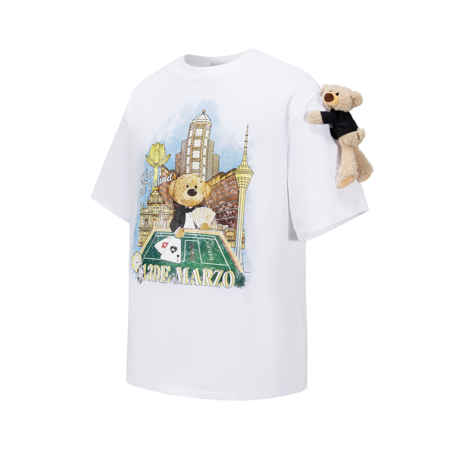13DE MARZO Bear Macau Resort T-shirt White