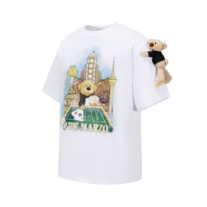 13DE MARZO Bear Macau Resort T-shirt White
