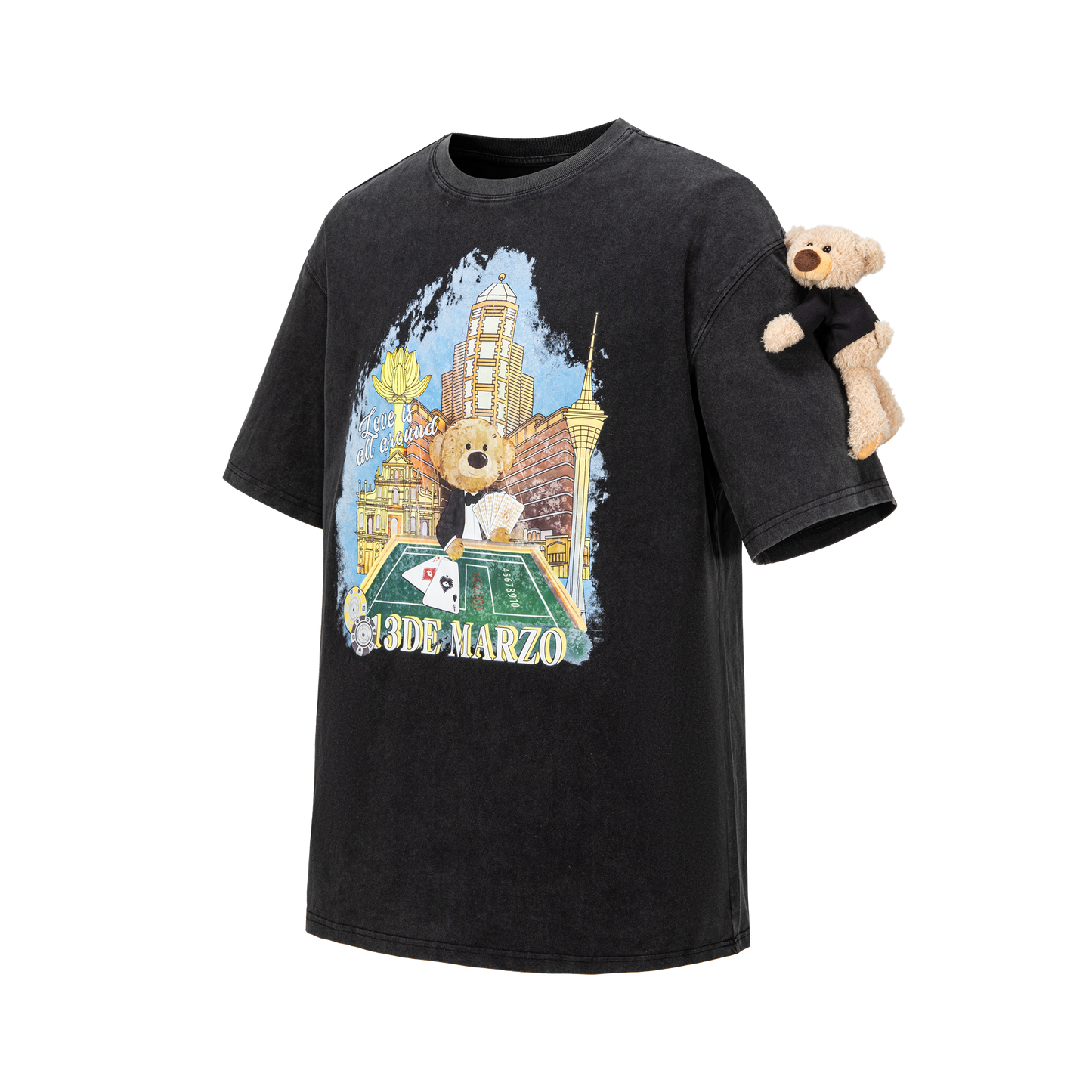 13DE MARZO Bear Macau Resort T-shirt Black