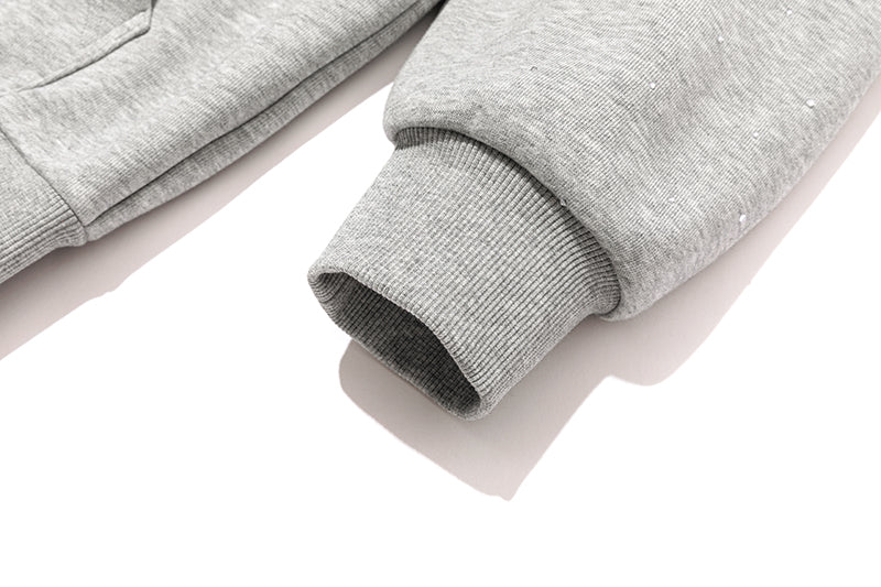 13DE MARZO Shine Logo Zip Hoodie Grey