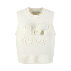 13DE MARZO Rope Knit Logo Vest