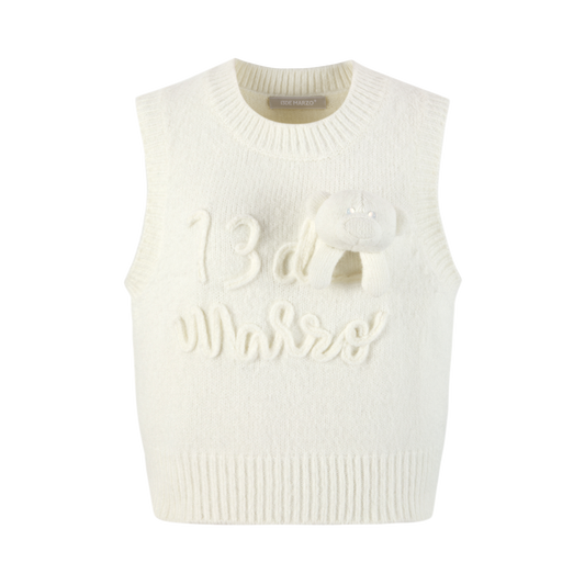 13DE MARZO Rope Knit Logo Vest - 13DE MARZO