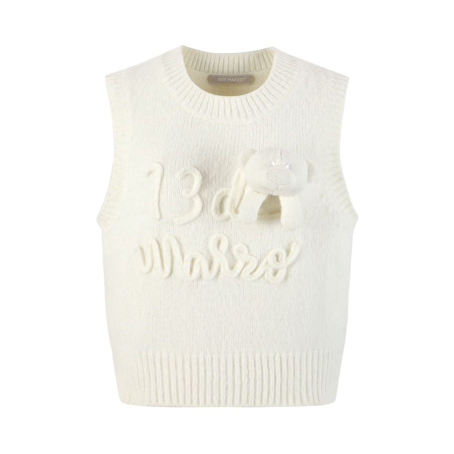 13DE MARZO Rope Knit Logo Vest - 13DE MARZO