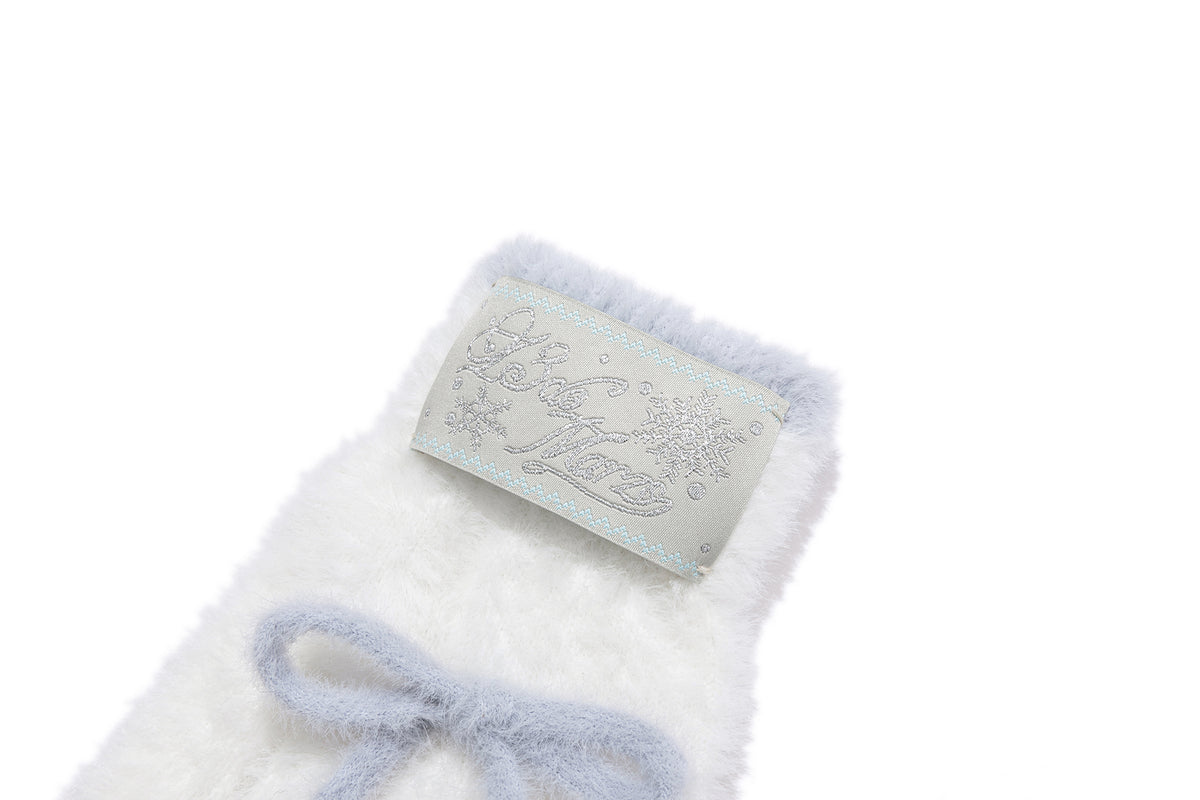 13DE MARZO Snow Bear Plush Gloves White - 13DE MARZO