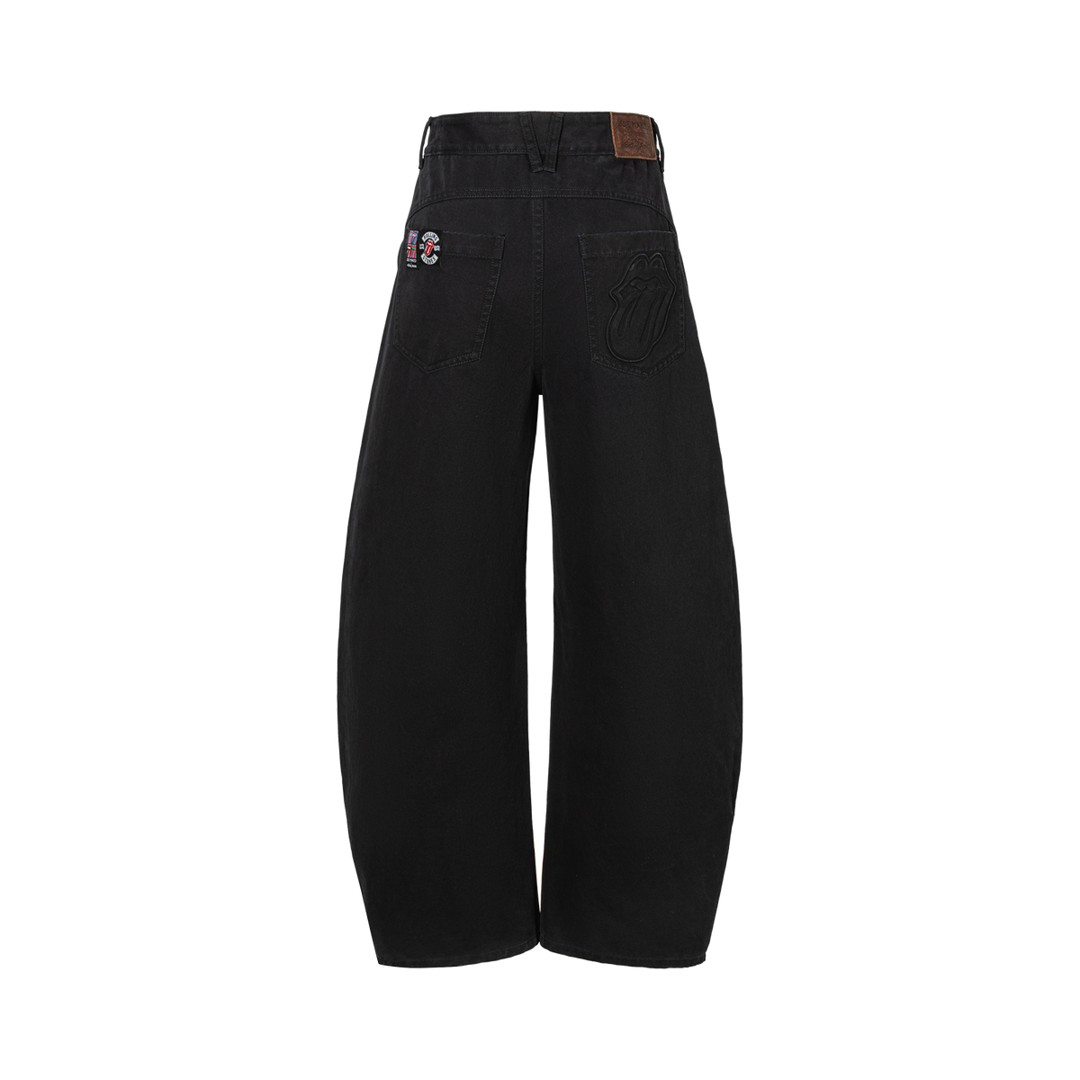 13DE MARZO Rolling Stones Print Scarf Pants Black