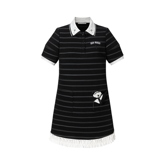 13DE MARZO Bear Color-Block Polo Dress