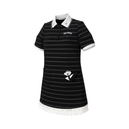 13DE MARZO Bear Color-Block Polo Dress