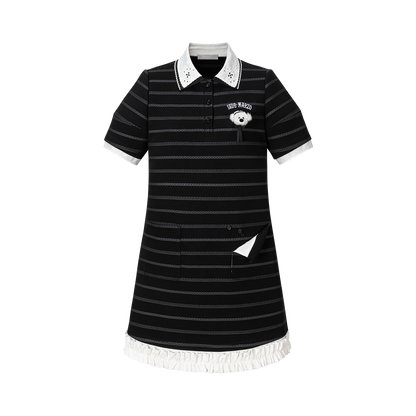 13DE MARZO Bear Color-Block Polo Dress