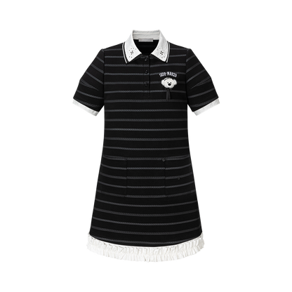 13DE MARZO Bear Color-Block Polo Dress