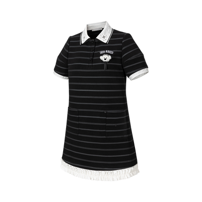 13DE MARZO Bear Color-Block Polo Dress