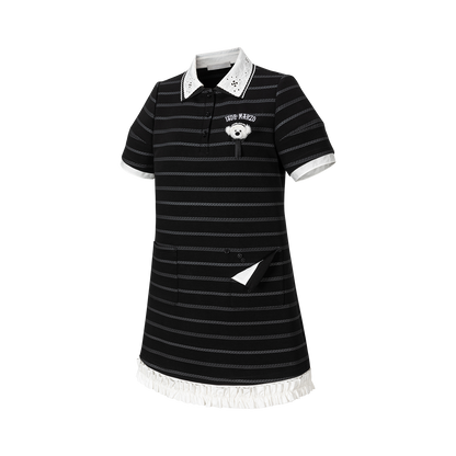 13DE MARZO Bear Color-Block Polo Dress
