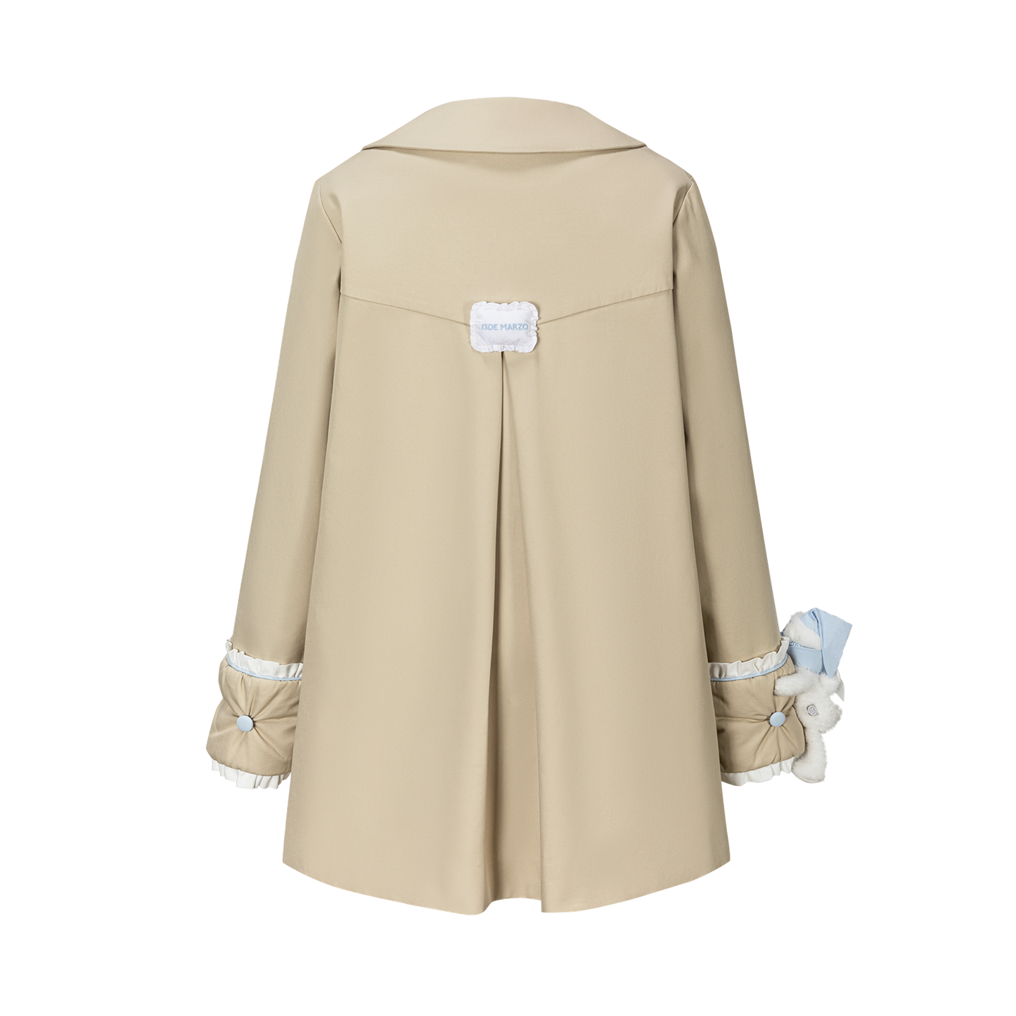 13DE MARZO Nighty Night Bear Trench Dress Khaki