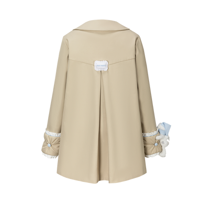 13DE MARZO Nighty Night Bear Trench Dress Khaki