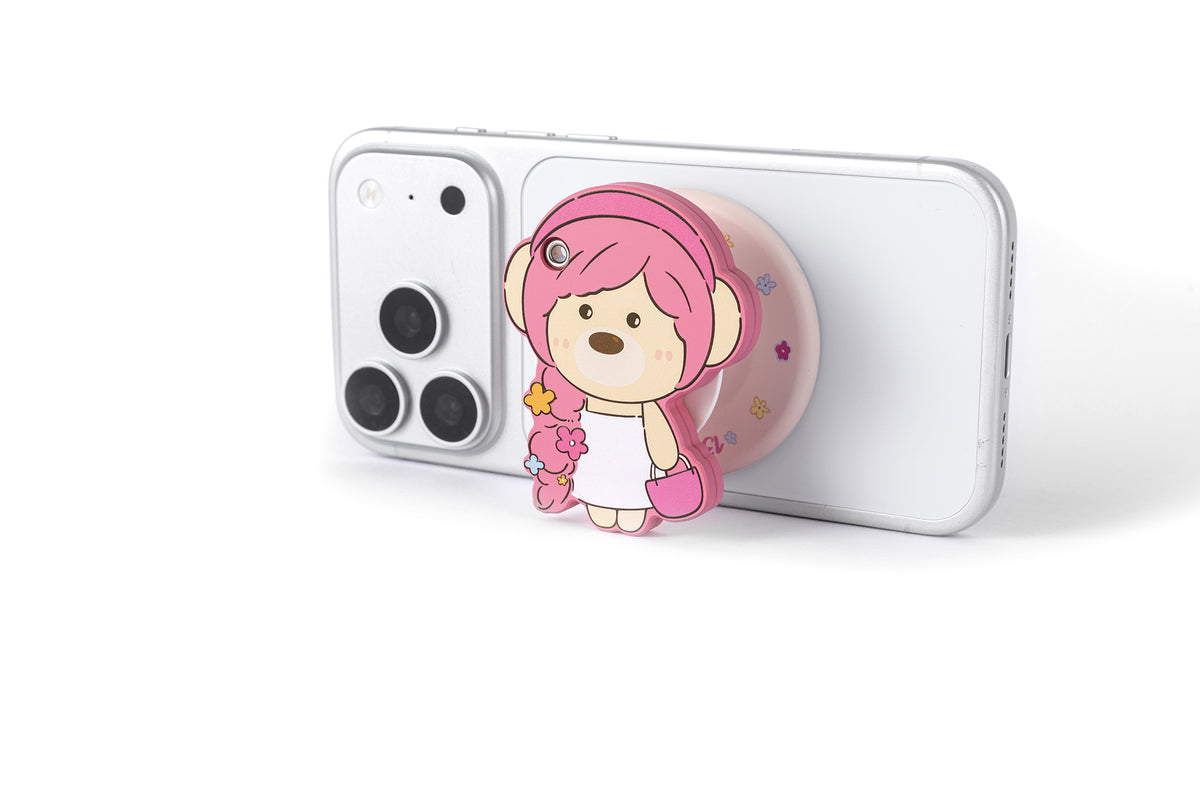 13DE MARZO Floral Bear Mirror Airbag Stand Pink - 13DE MARZO