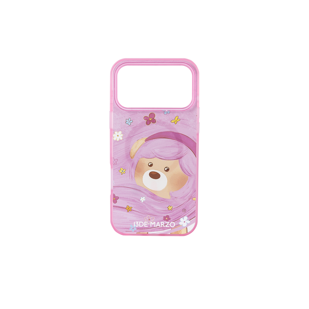 13DE MARZO Floral Bear Phone Case Pink - 13DE MARZO