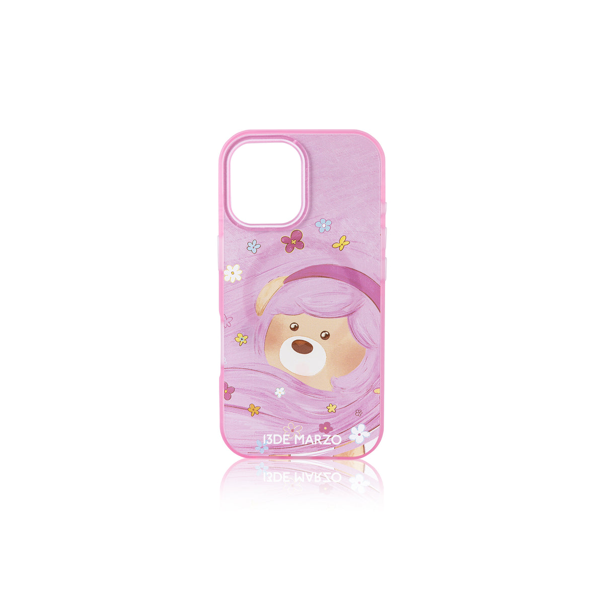 13DE MARZO Floral Bear Phone Case Pink - 13DE MARZO