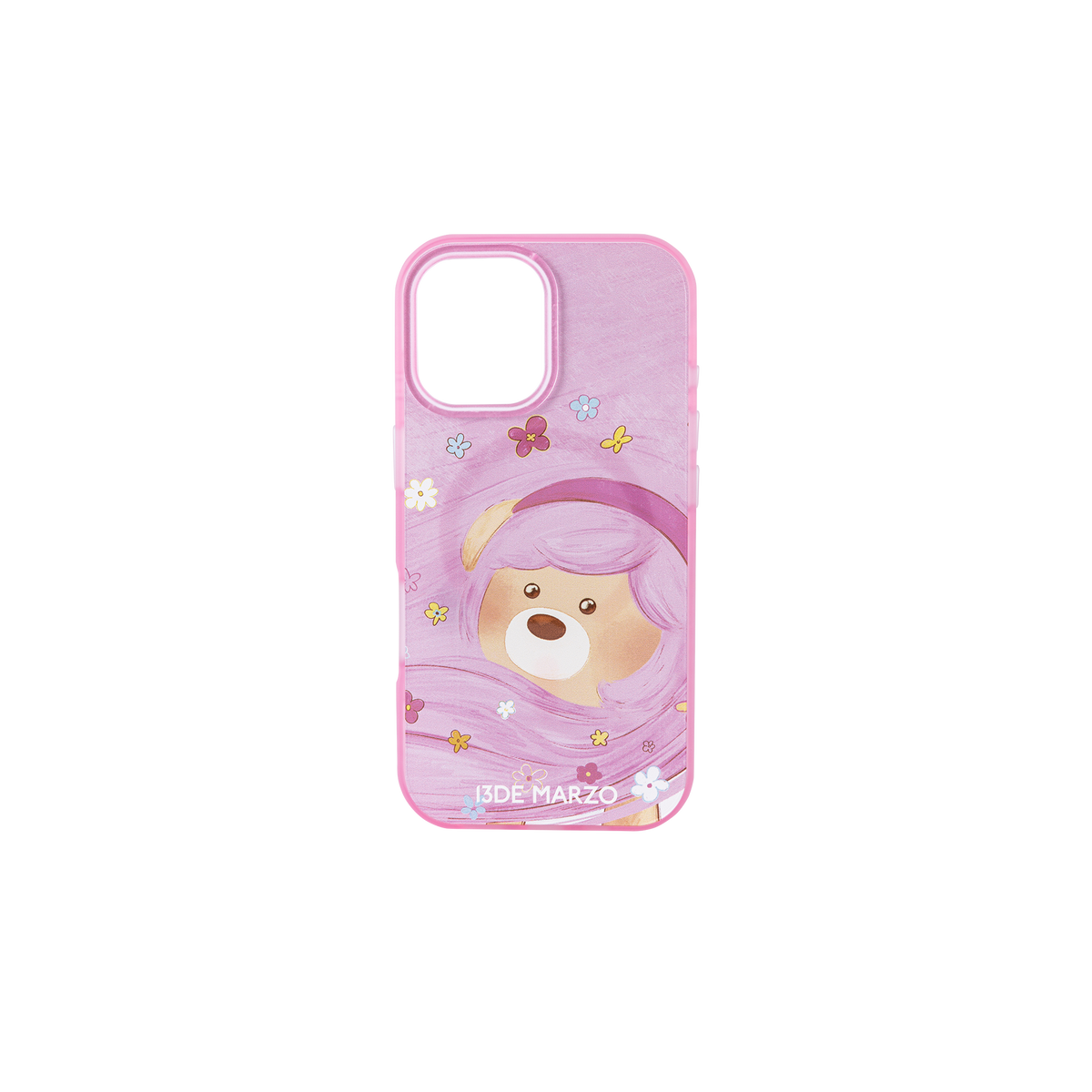 13DE MARZO Floral Bear Phone Case Pink - 13DE MARZO