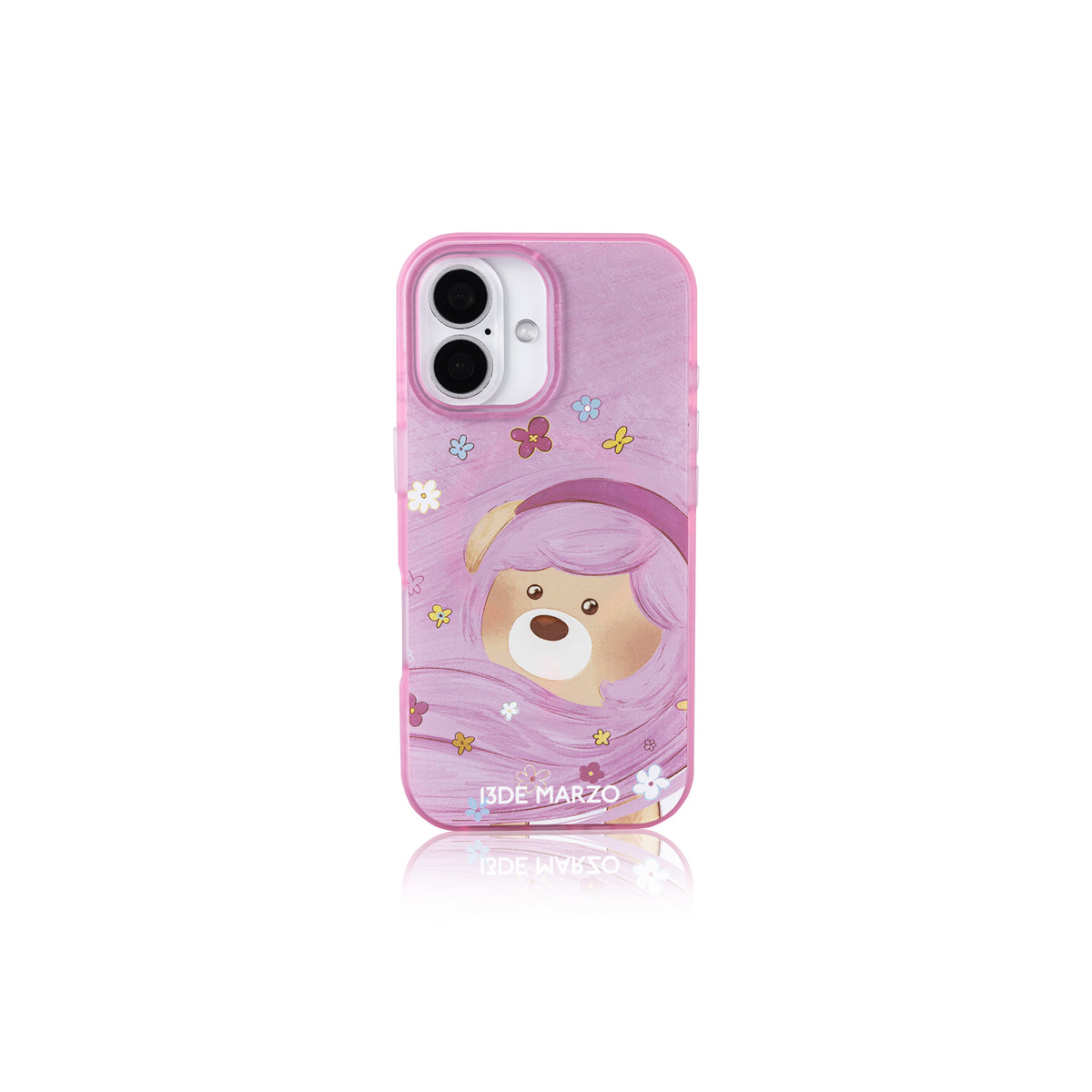 13DE MARZO Floral Bear Phone Case Pink - 13DE MARZO