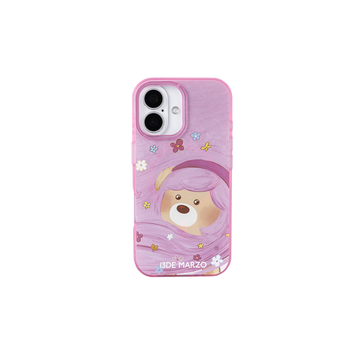 13DE MARZO Floral Bear Phone Case Pink - 13DE MARZO