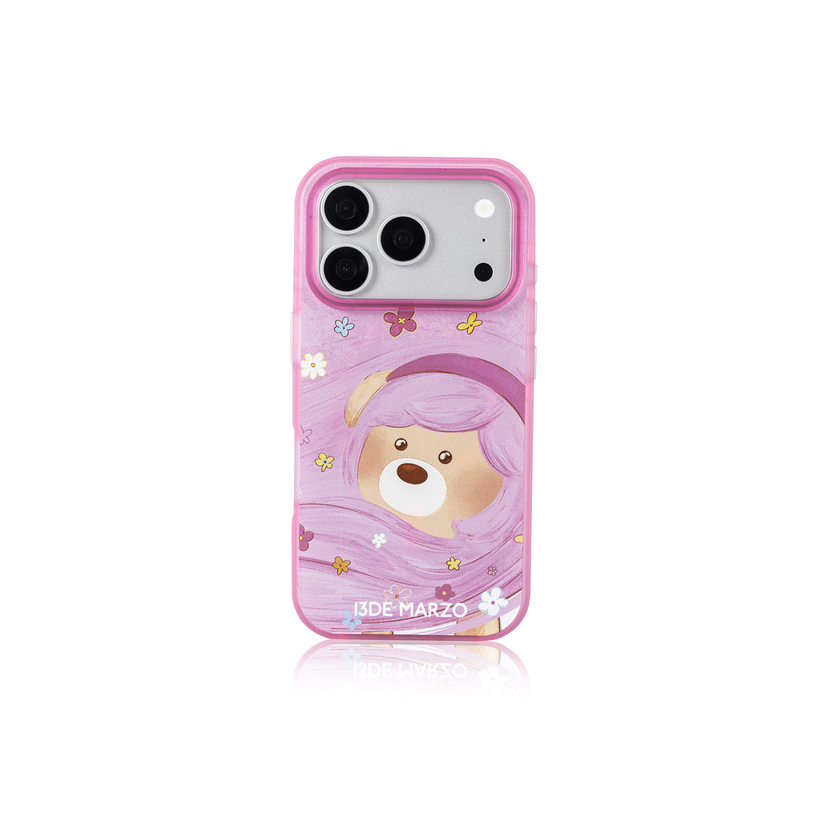 13DE MARZO Floral Bear Phone Case Pink - 13DE MARZO