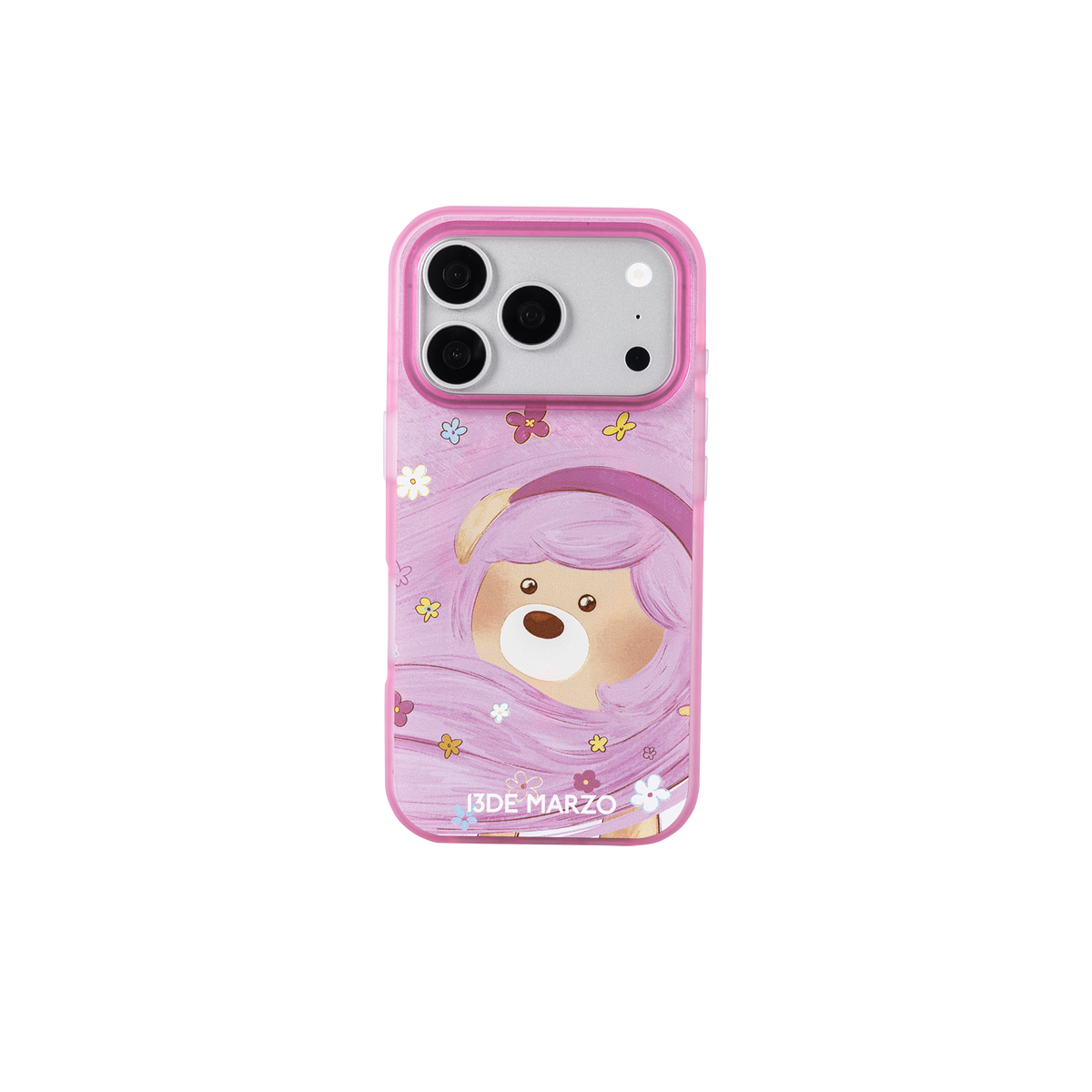 13DE MARZO Floral Bear Phone Case Pink - 13DE MARZO