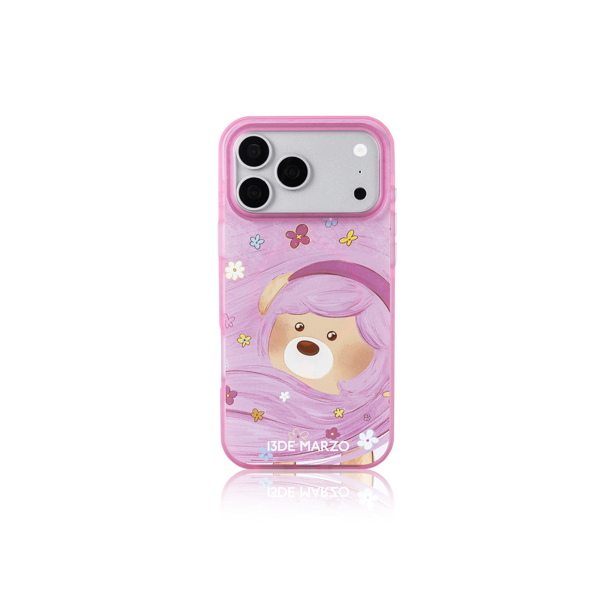 13DE MARZO Floral Bear Phone Case Pink - 13DE MARZO