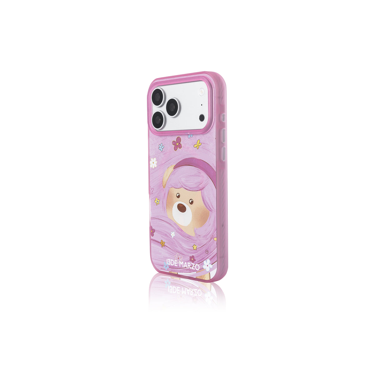 13DE MARZO Floral Bear Phone Case Pink - 13DE MARZO