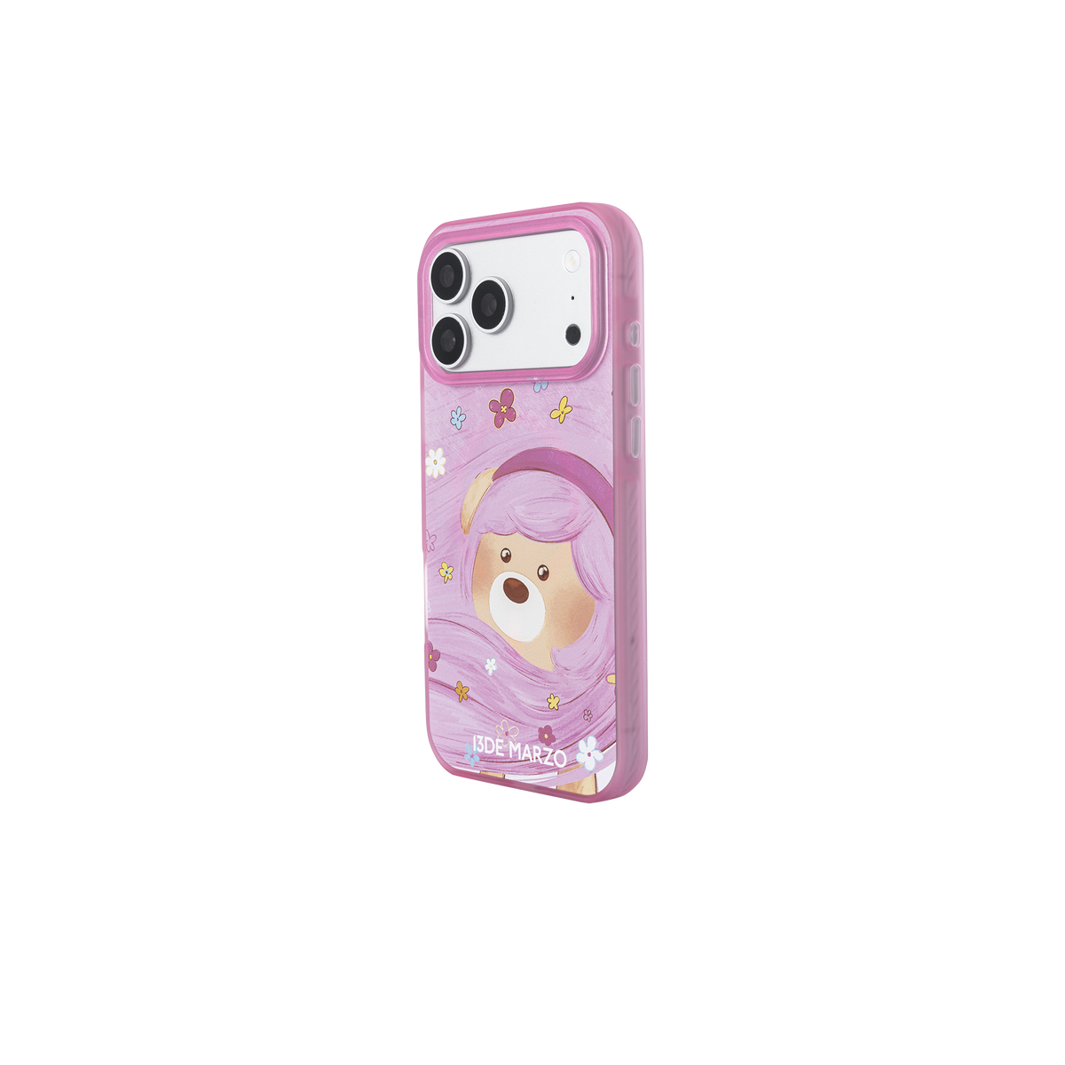 13DE MARZO Floral Bear Phone Case Pink - 13DE MARZO