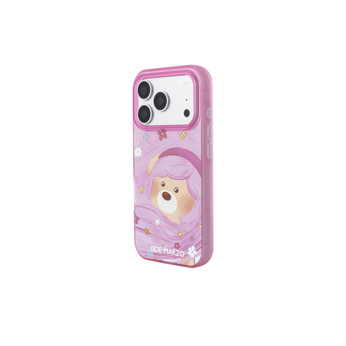 13DE MARZO Floral Bear Phone Case Pink - 13DE MARZO
