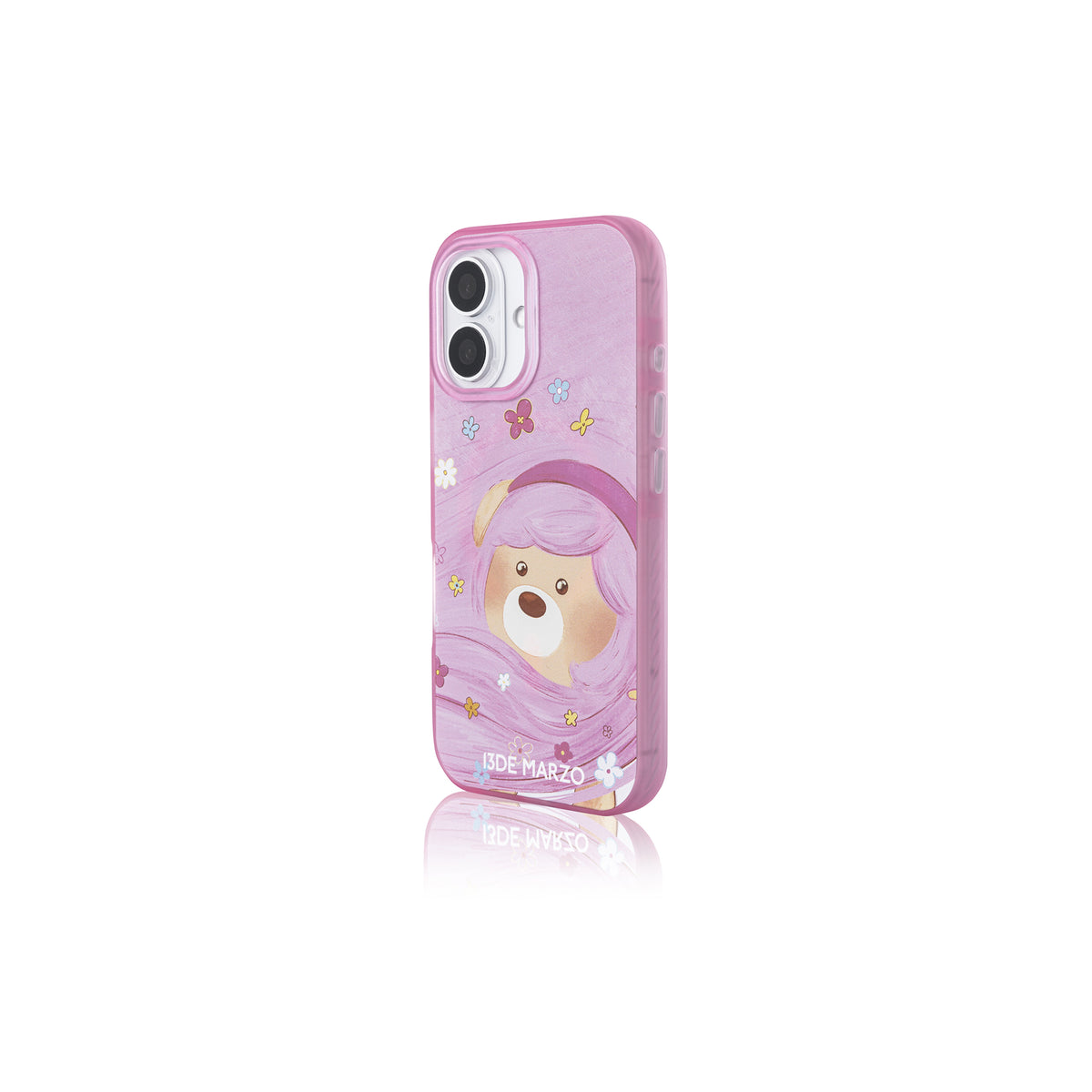 13DE MARZO Floral Bear Phone Case Pink - 13DE MARZO