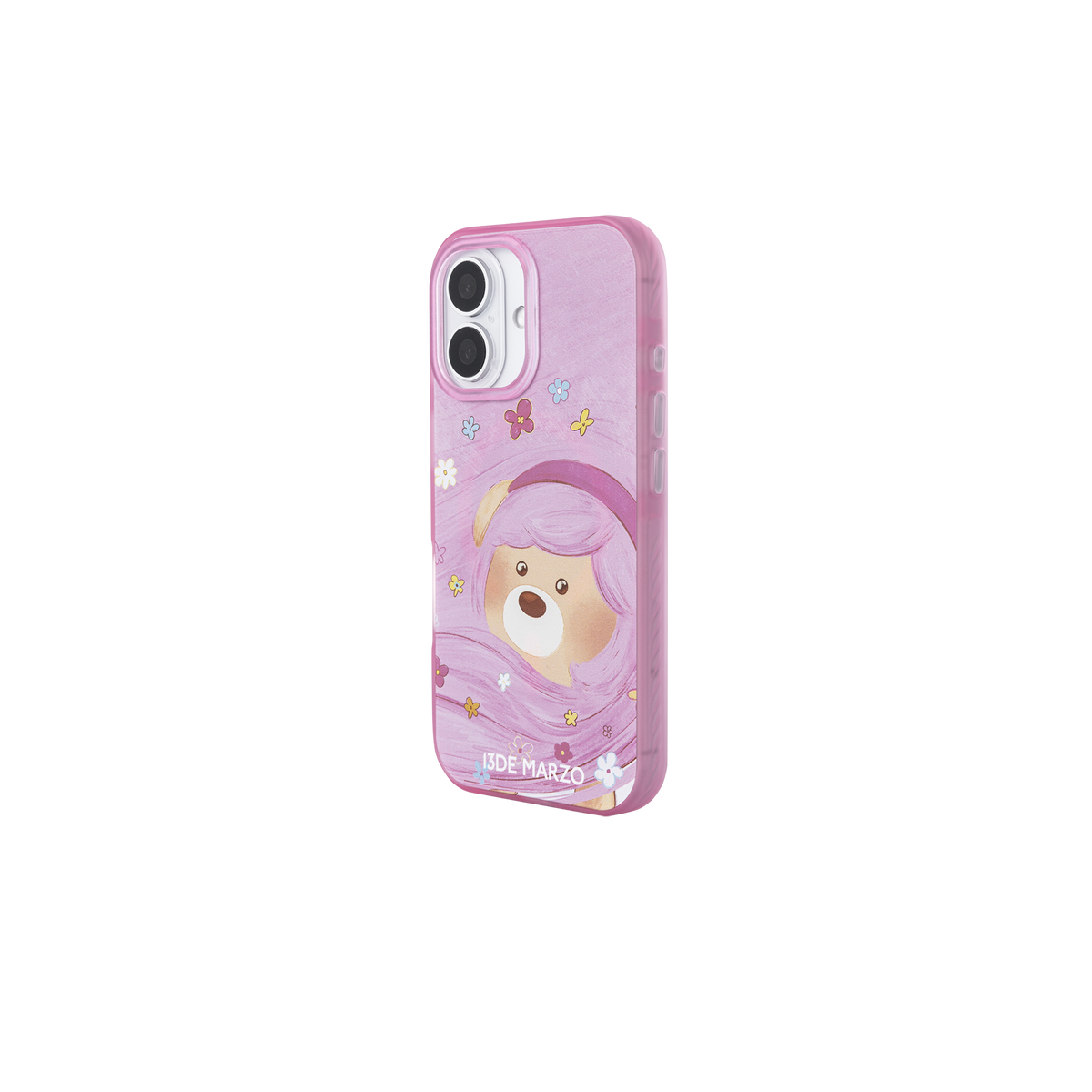 13DE MARZO Floral Bear Phone Case Pink - 13DE MARZO