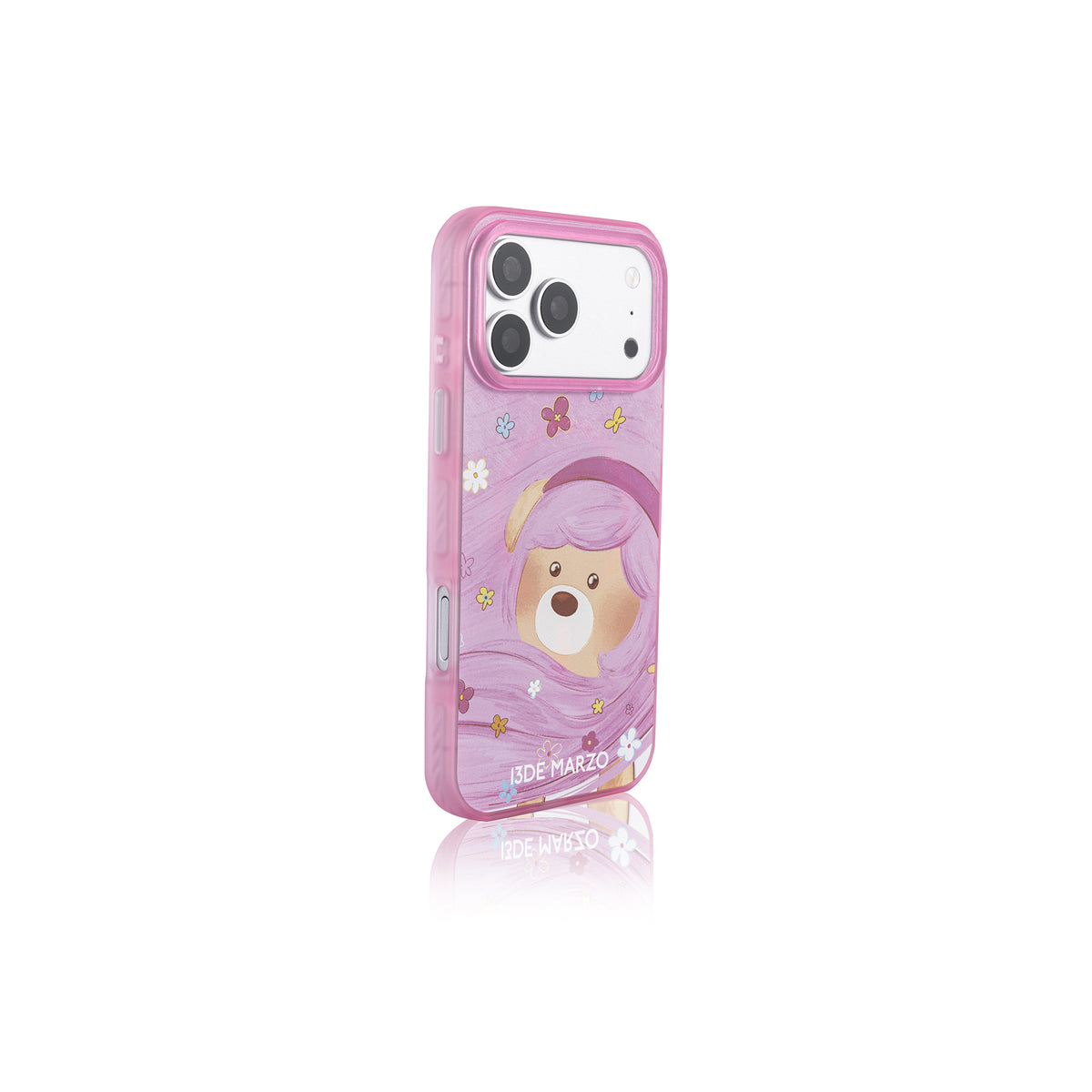 13DE MARZO Floral Bear Phone Case Pink - 13DE MARZO