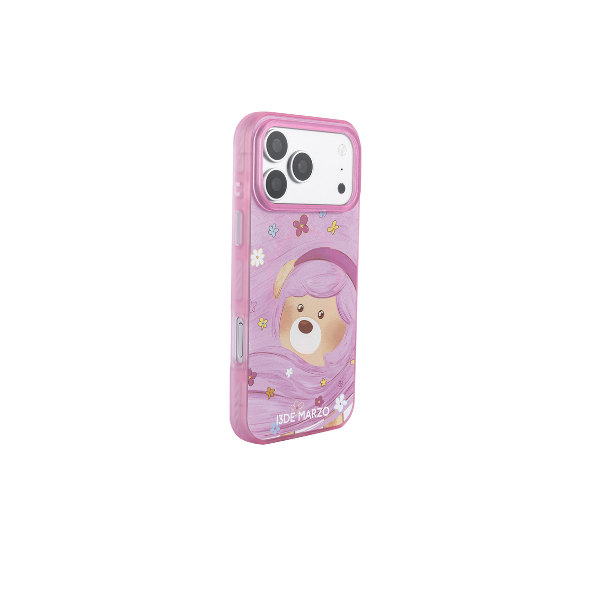 13DE MARZO Floral Bear Phone Case Pink - 13DE MARZO
