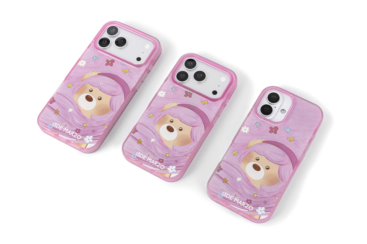 13DE MARZO Floral Bear Phone Case Pink - 13DE MARZO