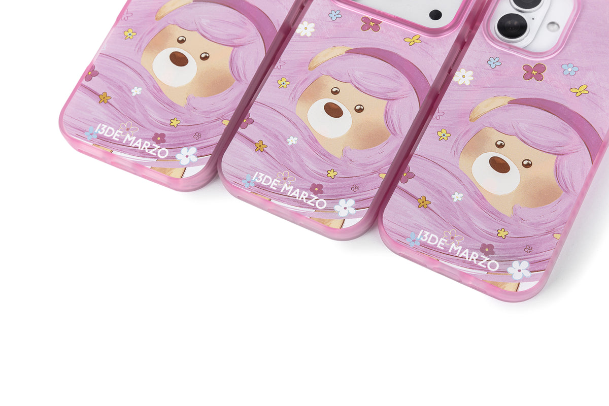 13DE MARZO Floral Bear Phone Case Pink - 13DE MARZO
