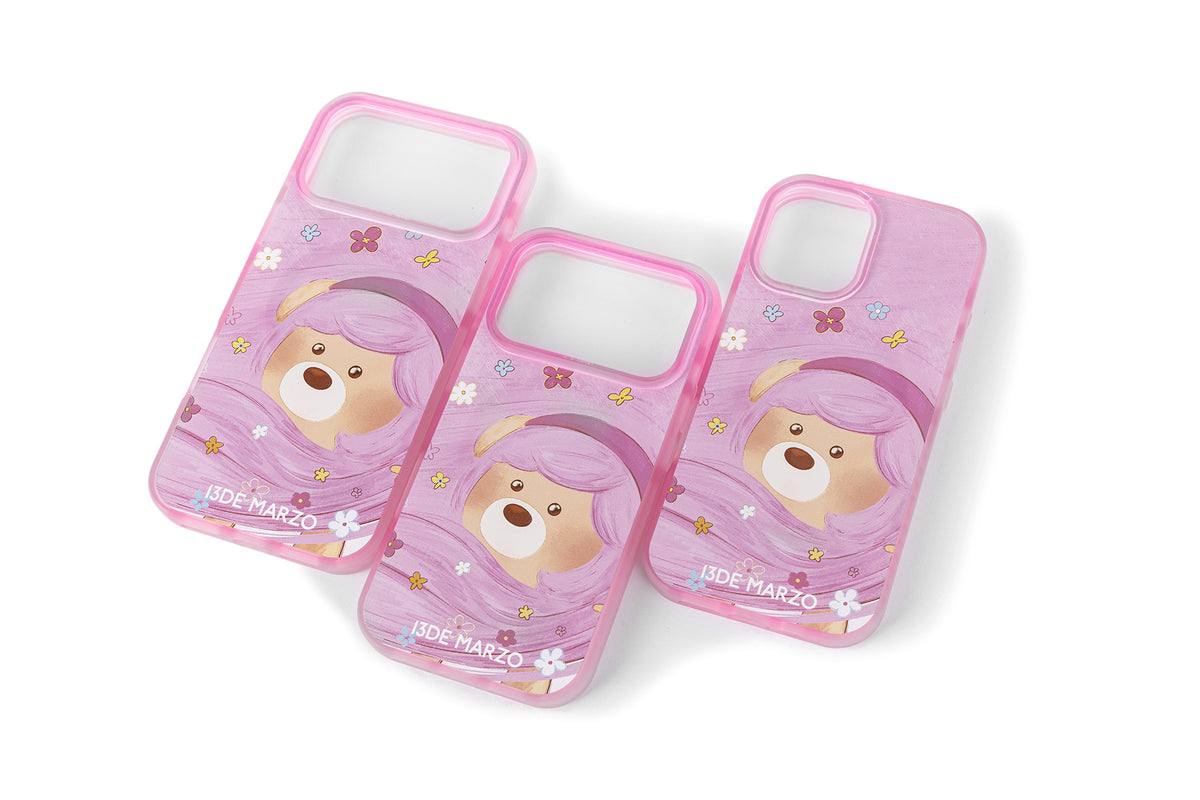 13DE MARZO Floral Bear Phone Case Pink - 13DE MARZO