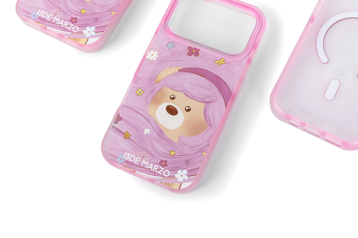 13DE MARZO Floral Bear Phone Case Pink - 13DE MARZO
