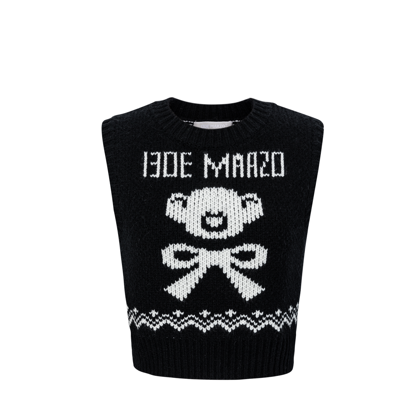 13DE MARZO Fair Isle Bear Knit Vest