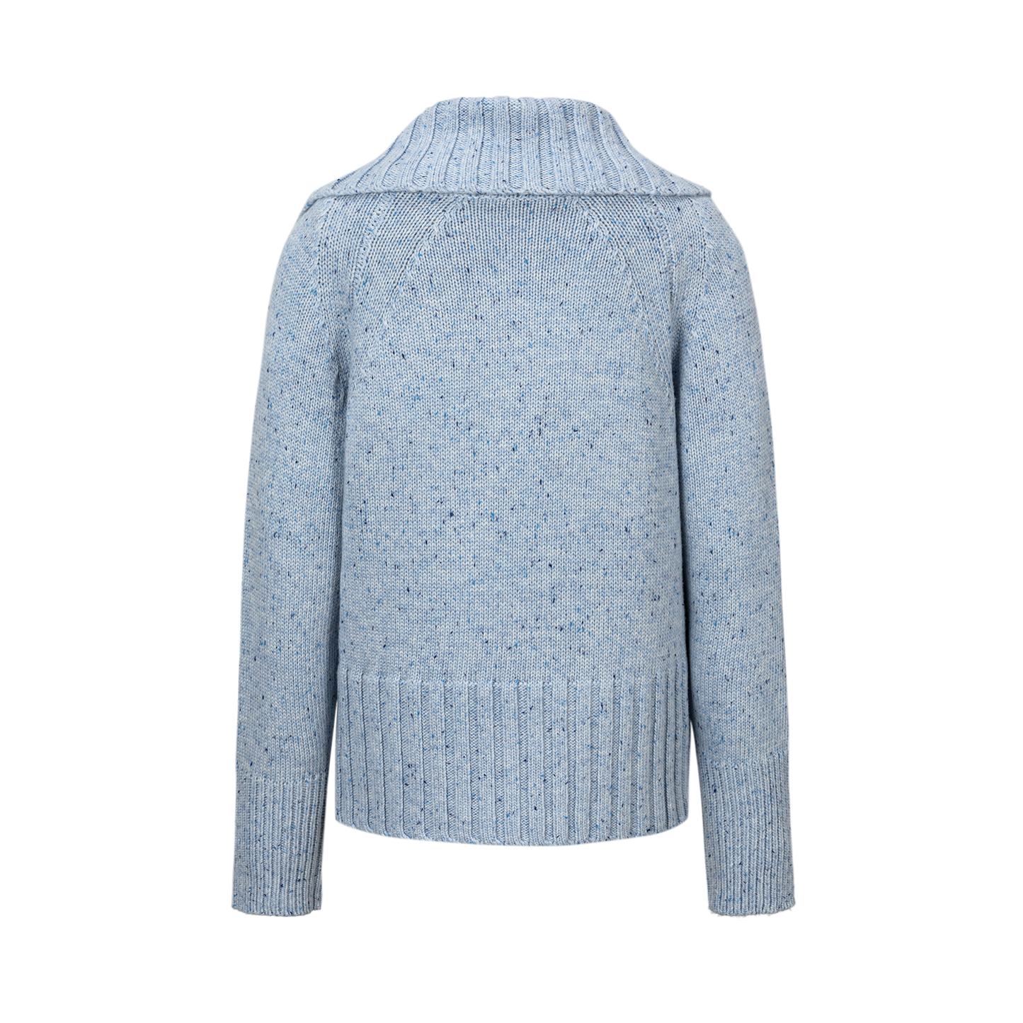 13DE MARZO Button Bear Slant Collar Sweater Blue